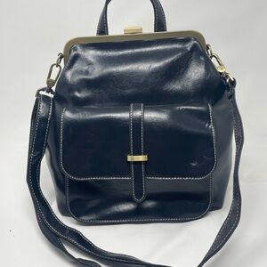 Chic Black Leather Women's Backpack